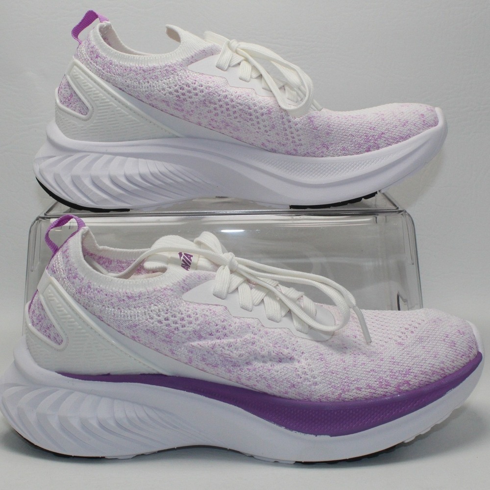 Avia Womens‎ Athletic Shoes Sneakers White Purple Knit Lace Up Size 6.5
